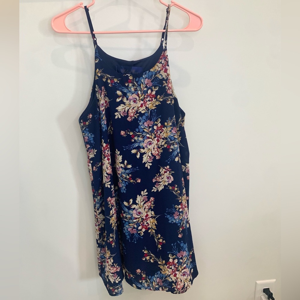 Navy Blue floral swing dress from francesca’s- medium